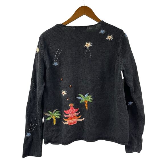 Not So Ugly Christmas Sweater Northern Isles M Colorful Around The World Santa - Picture 11 of 12